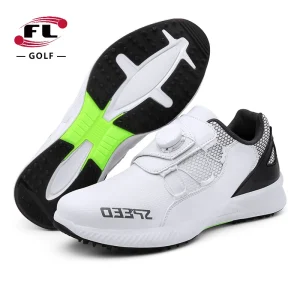 Golf Shoes for Breathable Automatic Rotating Lace up Casual Shoes for Couples Fixed Nail Men and Women’s Sports Shoes