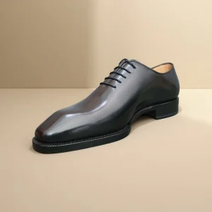 Goodyear Hand Stitched Leather Shoes Full Plain Surface Oxford Business Men’S Dark Line Cowhide Outsole Exquisite Formal Wear