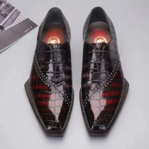 Goodyear Welt Italian Hand Made Men’S Dress Shoes Alligator Leather Formal Shoes Men Custom Wedding Office Dress Shoes for Men