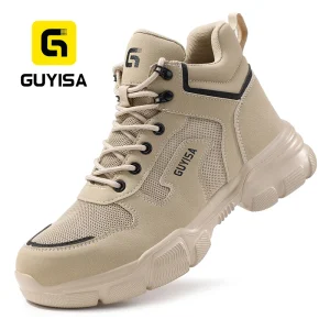 Guyisa Factory Custom Anti-Smash and Anti-Puncture Men’s Safety Shoes Breathable Comfortable Safety Shoes for Men