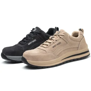 HS687 Labor Protection Fashion Sneakers Men’s Steel Toe Anti smashing Anti puncture Lightweight Breathable Work Shoes