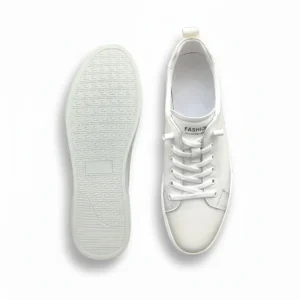 Handcrafted Custom Men’s Slip On Leather Round Toe Casual Shoes White Sneakers Trendy Fashion