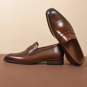 Handcrafted Men’s Genuine Sheepskin Wedding Shoes Italian Leather Casual Loafers