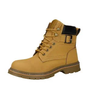 Heavy-Duty Steel Toe Leather Safety Boots for Men for Construction & Industrial Foot Protection