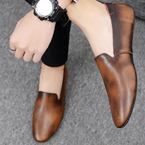 High Quality Custom Men’s Genuine Leather Loafers Flat Breathable Casual Durable Rubber Soles Daily Wear Driving Dress Shoes