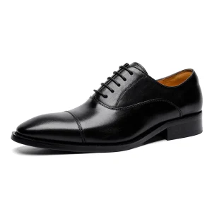 High Quality Italian Genuine Leather Office Dress Shoes Brown Wedding Formal Shoes Men