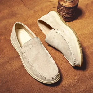 High Quality Men’s Genuine Leather Shoes Comfortable Shoes Men Soft Custom Logo Non slip Rubber Sole Driving Daily Work Loafers