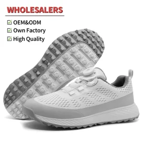 High Quality Men’s Outdoor Golf Shoes Comfortable Breathable Mesh Sneakers Swivel Lace Rubber Insole Summer Golfing