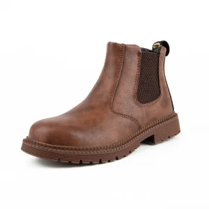 High Quality Men’s Winter Work Boots with Steel Toe Microfiber Leather Upper Rubber Mesh Insole Anti Slip Function
