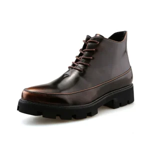 High Top Men’s Dress Formal Work Leather Shoes Thick Soled Oxford Business Office Leather Men Shoe