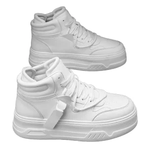 High Top Men’s Lace Up Comfort Sneakers New All Seasons Breathable Trendy Versatile Casual Sports Thick Soled