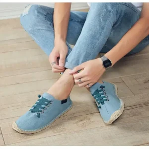 High quality Men’s Canvas Casual Sports Shoes Breathable Comfortable Soft Walking Shoes EVA Midsole Rubber Outsole for Summer