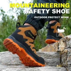 High-quality Safety Shoes Breathable Lightweight Steel Toe Safety Shoes Men’s Orange Sports Shoes
