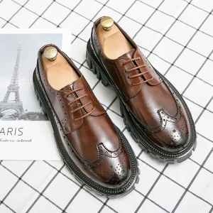 Italian Business Oxford Shoes Pointed Toe Classic Men Height Increase Dress Shoes Elegant Gentleman Wedding Shoes