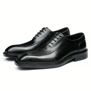 Italian Derby Men’s Driving Shoes Casual Business Leather Shoes Autumn Wedding Waterproof Engraved Shoe Uppers