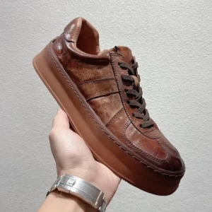 Italian Leather Retro Sports Slip-On Soft-Soled Spring Summer Autumn Winter Seasons Genuine Leather Lining Men’s Casual Shoes