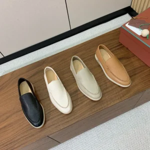 Italian Style Men’s Genuine Cow Leather Loafer Shoes Flat Casual Walking and Driving Loafers