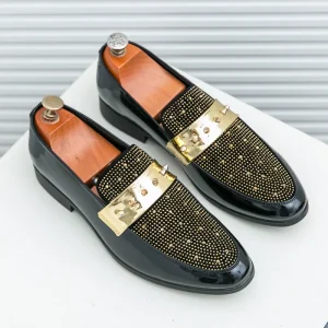 Italian Style New Fashion Leather Dress Shoes Men’s Business Casual Shoes Large Size Pointed Shoes