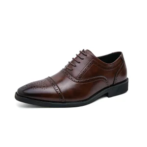 Italian Stylish Handmade PU Leather Mens Oxford Dress Shoes