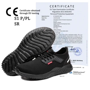 JIANKUN JK 616 Safety Shoes Design CE Standard Steel Anti smashing Anti puncture JK Rubber Flying Knit