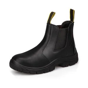Jessubond Men’s Leather Work Safety Boots High Top Waterproof Steel Head Soft Non slip Spring Summer