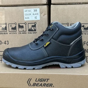 LIGHT BEARER 368 Men’s Safety Shoes Genuine Leather Steel Toe Construction Mining Industrial S3 Work Boots Chaussure De Sécurité