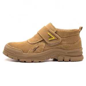 LIGHT BEARER 776 Men’s Steel Toe Leather Safety Shoes Breathable Industrial Construction Work Shoes Functional Security Shoes