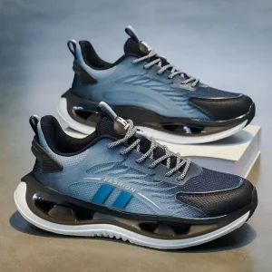 Lace Up Shoes Mesh Breathable Men’s Sports Shoes Height Increase Air Cushion Running Shoes