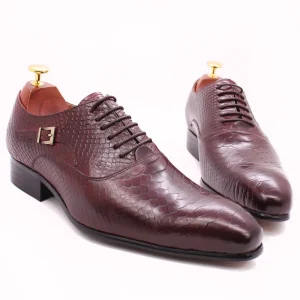 Lace up Pointed Solid British Style Men’s Formal Leather Shoes Business Wedding Autumn Hard Wearing
