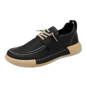 Large Men’s Leather Shoes Autumn Outdoor Sports Anti Slip Lace-Up Soft Soled Casual
