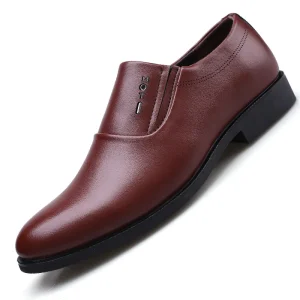 Large Size 48 Business Casual Shoes Men’s Lace Up Closure Genuine Leather Upper Anti-Slippery Spring Professional Work Shoes