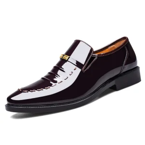 Large Size Men’s Breathable Korean Business Formal Low Top Wedding Shoes Comfort Slip On Solid