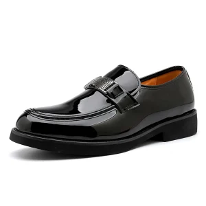 Larger Size Men’s Comfortable Wedding Flat Soft Fashion Dress Formal Leather Loafers with Rubber Outsole