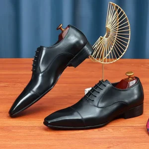 Latest Men Leather Shoes Oxford Shoe Genuine Leather Solid Lining Office Formal Business Dress Shoes men s Shoes Leather