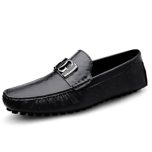 Leather Cowhide Foot Sole Fashionable Men’s Breathable Perforated Casual Slip-On Anti-Slippery Spring Summer Autumn Winter