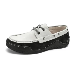 Lightweight Breathable Stain Resistant Men’s Genuine Leather Loafers Slip on Business Office Shoes All Seasons
