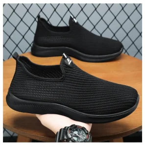 Lightweight Slip on Men’s Black Summer Slip on Loafers Shoes Walking Style Shoes for Men Summer