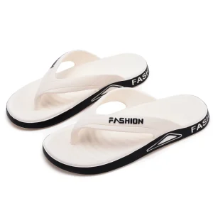 Lightweight Summer Men’s Bathroom Flip Flops Striped Design Non-Slip Breathable Waterproof for Home Outdoor Beach Swimming Pools