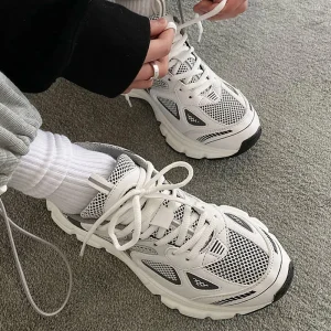 Lovely Chunky Sneakers Men Women Unisex Thick Sole Girls Sport Shoes Bright Green Fashion Casual Dad Shoes Female Footwear