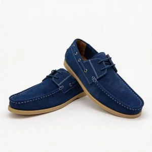 Low Cut Lace-up Lightweight Breathable Anti-Odor Hard-Wearing Casual Versatile Comfort Men’s Handmade Nubuck Leather Boat Shoes