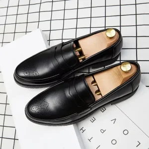 Luxury Casual Loafers for Men Large Size 46 Outdoor Slip On Shoes Business Toe Oxford Outsole Material Lazy Man Style