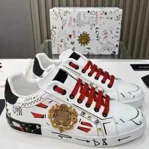 Luxury Designer Fashion Men’s Genuine Leather Sports Walking Women’s Graffiti Casual Shoes