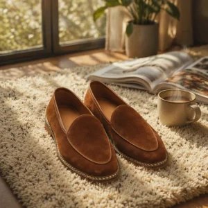 Luxury Genuine Leather Suede Old Money Style Breathable Anti Slip Comfortable Slip on Men’s Casual Loafers All Seasons