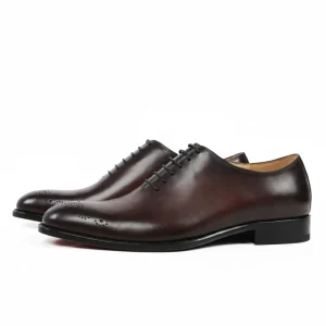 Luxury Handmade Patina Leather Men’s Dress Shoes Wholecut Brogue Genuine Leather Sole Custom Oxford Shoes for Men