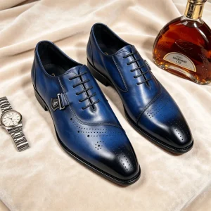 Luxury Italian Style Oxford Dress Shoes Men Single Piece Genuine Leather Formal Shoes Hand finished Business Dress Shoes