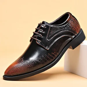 Luxury Men’s Tuxedo Dress Shoes & Oxfords Comfortable Black Brown Leather Sneakers Breathable Insole Soft Bottom Slip On Design