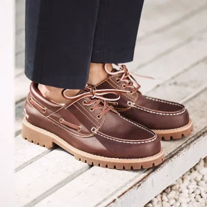 Luxury Men’s Vintage Split Leather Boat Shoes Lace-up Round Toe Derby Shoes Low Top Boots British Style Classic Work Dress Shoes