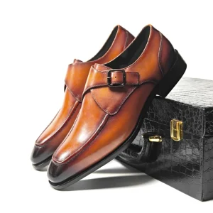 Luxury Men’s Wedding Shoes Premium Monk Strap Oxfords for Special Occasions