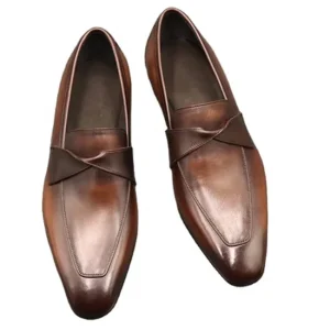 MTM Men’s Handmade Brown Goodyear Shoes Lightweight Waterproof Flat Design