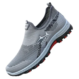 Man’s Casual Slip On Walking Shoes Comfortable Breathable Big Size Dad Soft Sole Mesh Lining for Spring Outdoors